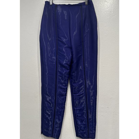 RISTO Shiny Purple Black Pants Women’s Size Medium Silk Blend High Rise Evening - Picture 4 of 10